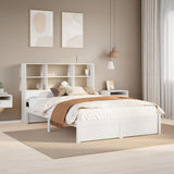 Bookcase Bed without Mattress White 140x190cm Solid Wood Pine 3322386
