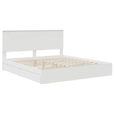 Storage Bed with Headboard White 180 x 200 cm Engineered Wood 3411180