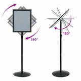 Pedestal Poster Stand Height Adjustable Silver A3 PVC and Steel 42020975