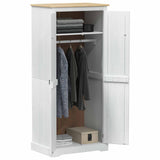 Wardrobes with Shelf White 76 x 50 x 170 cm Solid Pine Wood 42024937