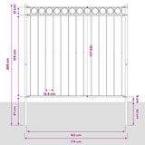 Fence Element ASSEN Grey 170 x 200 cm Steel 42003911