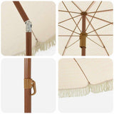 Beach Parasol Yellow and White 205 x 205 x 210 cm 42006680