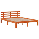 Bookcase Bed without Mattress Wax Brown 150x200 cm King Size Solid Wood Pine 3322725