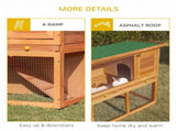 Rabbit Hutch Outdoor Guinea Pig Hutch Wooden Pet Cage Run 2-Tier with Opening Top, 90 x 45 x 80cm T3398P350018