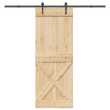 Sliding Door NARVIK Natural and Black 85 x 210 cm 3445391