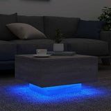 Coffee Table with LED Lights Grey Sonoma 55x55x31 cm 836579