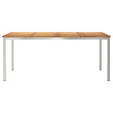 Dining Table 180x90x75 cm Solid Teak Wood and Stainless Steel 42006190