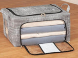 66L Clothes Storage Bags 3pcs Zipped Organizer Wardrobe Closet Boxes Steel Frame 58791681