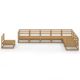 8 Piece Garden Lounge Set Honey Brown Solid Pinewood 3075777