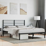 Metal Bed Frame without Mattress with Headboard Black 140x190cm 352319