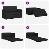 2-Seater Folding Sofa Bed Black 124 x 71 x 78 cm Fabric 42030514