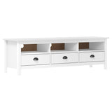 TV Cabinet Hill White 158x40x47 cm Solid Pine Wood 288928