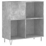 Record Cabinet Concrete Grey 84.5x38x89 cm Engineered Wood 831776