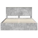 Bed Frame with Drawer Concrete Grey 160 x 200 cm Engineer Wood 3411099