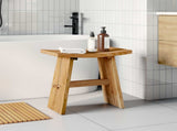 Bathroom Stool Brown 50 x 29.5 x 50.5 cm Solid Teak Wood 42015925