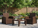 Reclining Garden Chair Rattan Look 2 pcs Brown PP 8011997