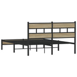 Bed Frame without Mattress Sonoma Oak 137x190 cm Engineered Wood 4017253