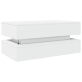 Coffee Table with LED Lights White 90x50x40 cm 839861
