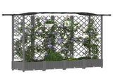 Raised Bed with Trellis and Roof Light Grey 203.5 x 40 x 123 cm 42032583