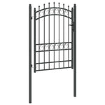Fence Gate with Spikes Grey 170 x 100 cm Powder-coated steel 42008990