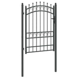 Fence Gate with Spikes Grey 170 x 100 cm Powder-coated steel 42008990