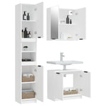 ZNTS 3 Piece Bathroom Cabinet Set White Engineered Wood 3115876