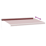 ZNTS Manual Retractable Awning with LED Burgundy 600x350 cm 3214995