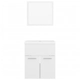 Bathroom Furniture Set High Gloss White Engineered Wood 3070862
