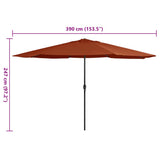 Garden Parasol Terracotta Polyester, Metal Large 47383