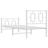 Metal Bed Frame without Mattress with Footboard White 80x200cm 374299