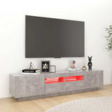 TV Cabinet with LED Lights Concrete Grey 180x35x40 cm 3081901