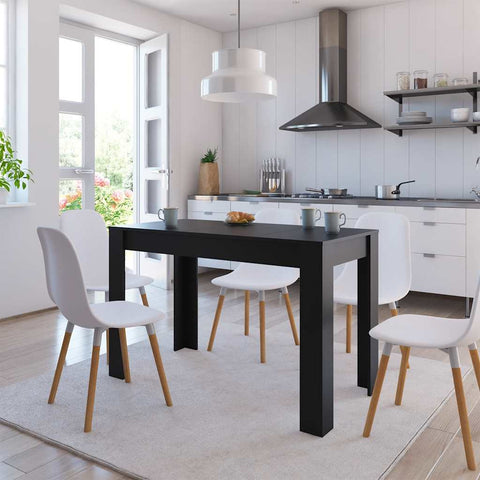 Dining Table Black 120x60x76 cm Engineered Wood 800433