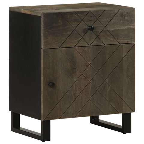 ZNTS Bedside Cabinet Black 50x33x60 cm Solid Wood Mango 4017692