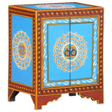 ZNTS Hand Painted Bedside Cabinet 40x30x50 cm Solid Mango Wood 321668