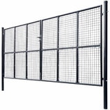 Mesh Garden Gate Galvanised Steel 400x175 cm Grey 143378
