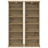 CD Cabinet 2 pcs Artisan Oak 32 x 17 x 92 cm Engineered Wood 8012761
