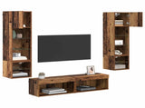 TV Wall Unit Wall-mounted 6 pcs Old Wood Engineered Wood 3402932