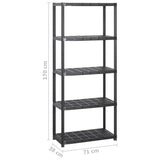 Storage Shelf 5-Tier Black 213x38x170 cm Plastic 3059856