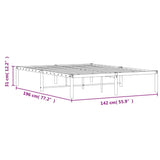 Metal Bed Frame without Mattress Black 135x190cm 373654