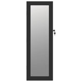 Mirror Jewellery Cabinet Wall Mounted Black 30x8.5x90 cm 353212