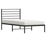 ZNTS Metal Bed Frame without Mattress with Headboard Black 90x190cm 352311