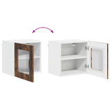 Wall Glass Cabinet LUCCA Smoked Oak 40 x 31 x 40 cm 884844
