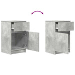 ZNTS Bedside Cabinets 2 pcs Concrete Grey 39x35x65 cm Engineered Wood 861326