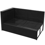 ZNTS 8 Piece Garden Lounge Set with Cushions Poly Rattan Black 42993