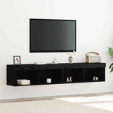 TV Cabinet Set 2 pcs Black oak 80 x 30 x 30 cm Engineered Wood 862205