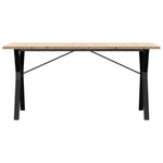 ZNTS Dining Table Y-Frame 140x80x75.5 cm Solid Wood Pine and Steel 3282786