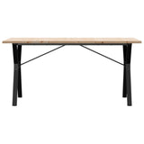 ZNTS Dining Table Y-Frame 140x80x75.5 cm Solid Wood Pine and Steel 3282786