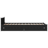 Bed Frame with Drawers without Mattress Black 75x190 cm Small Single 3279972