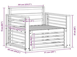 Outdoor Sofa Set Solid Acacia Wood White 3439106