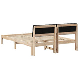 Bed frame Brown and black 150 x 200 cm Solid pine wood 878601